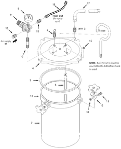 Tank Parts Diagram and Parts List for 6Z899B  Campbell Hausfeld Air Tool